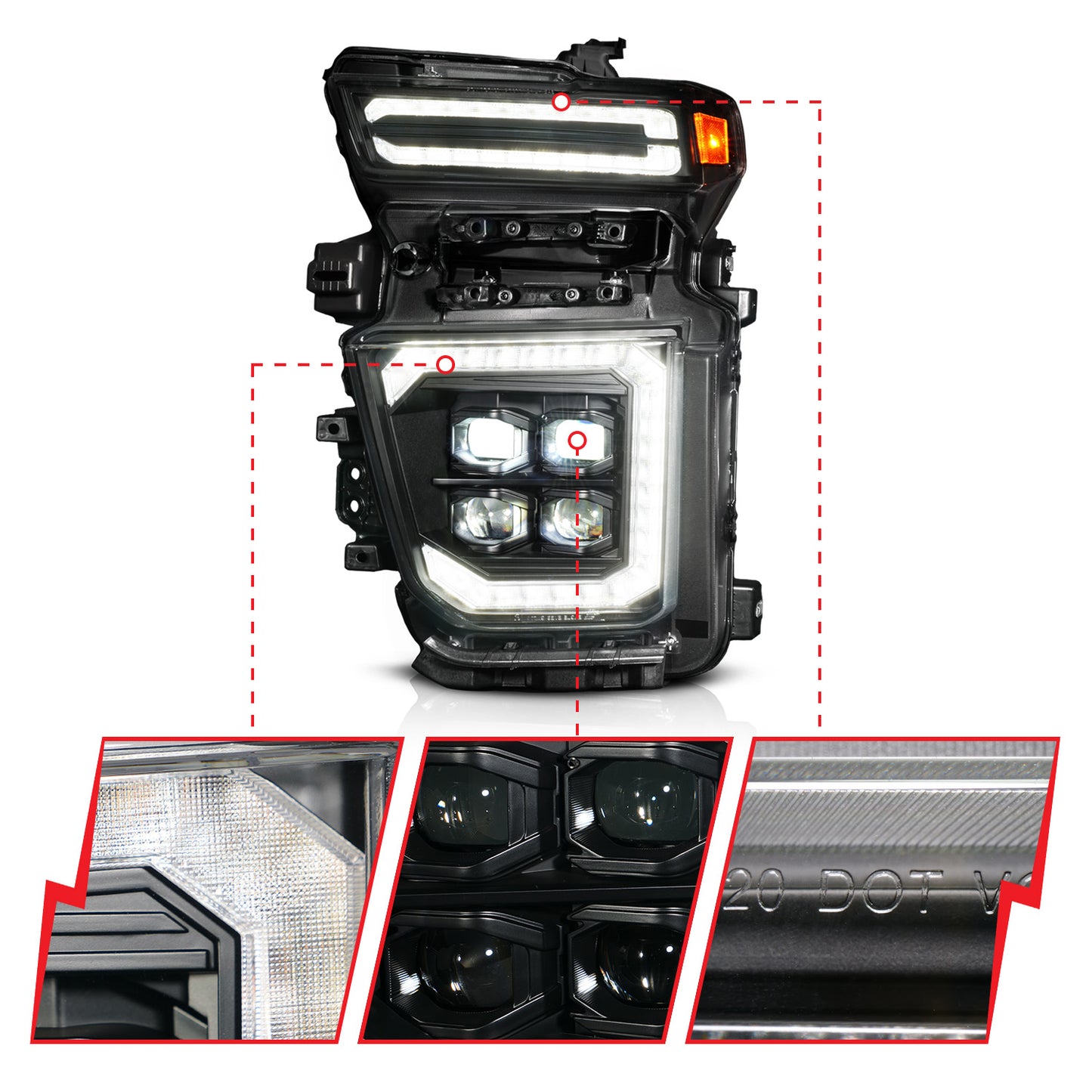 ANZO USA - LED Projector Headlight - 111619X-L