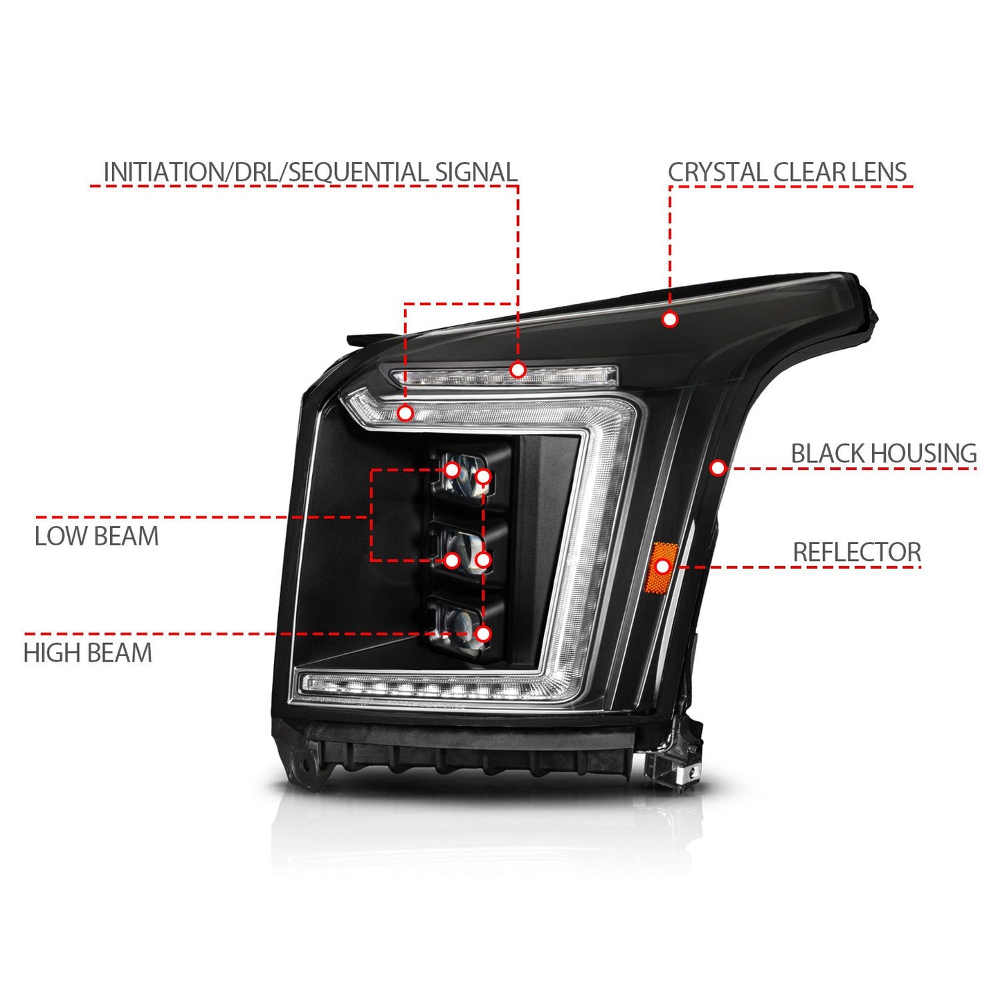 ANZO USA - LED Projector Headlight - 111635X-R