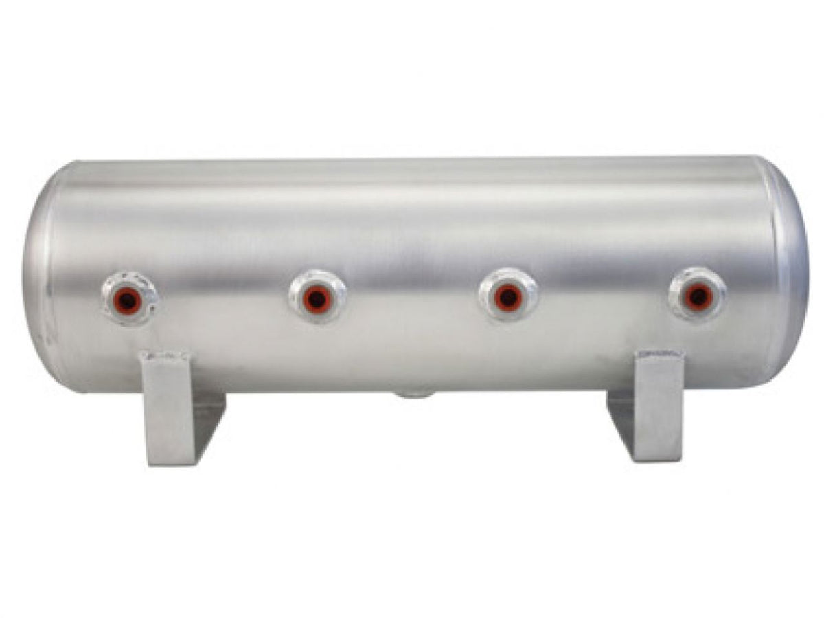 AIRLIFT 2.5 Gal Alum Air Tank - (4) 1/4" face ports, & 1/4" drain port - 20" L