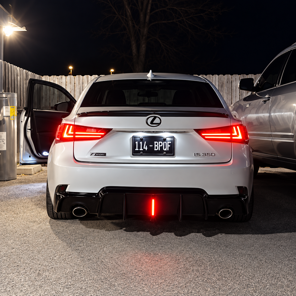 Gloss Black Rear Diffuser LED for Lexus IS250 IS350