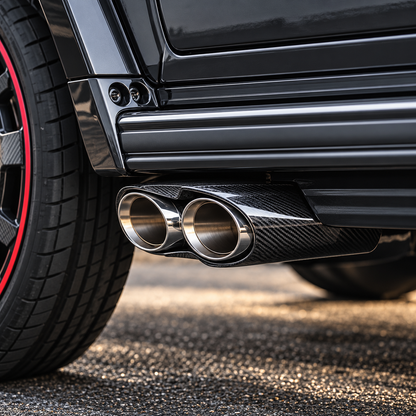 B Style Carbon Fiber Exhaust Tips for Mercedes Benz G-Class W463 W464 G63 G500