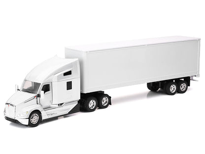 Kenworth T680 Truck White with Dry Van Trailer White "Long Haul Trucker" Series 1/32 Diecast Model by New Ray  free shipping USA