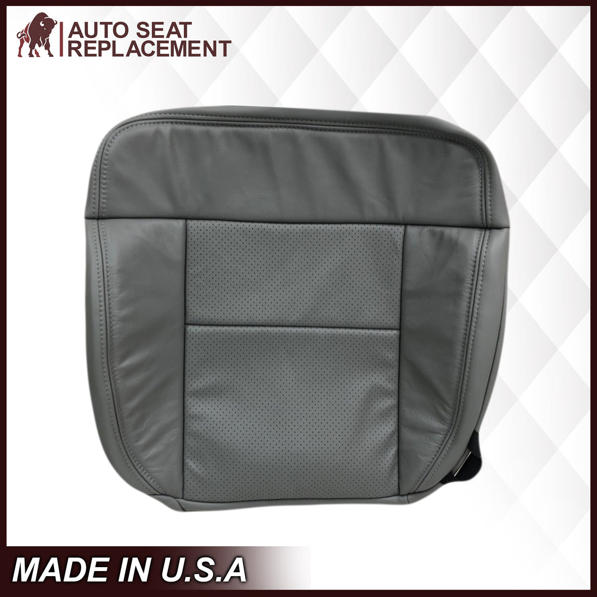 2004-2008 Ford F150 Perforated Seat Cover in Gray: Choose Leather or Vinyl