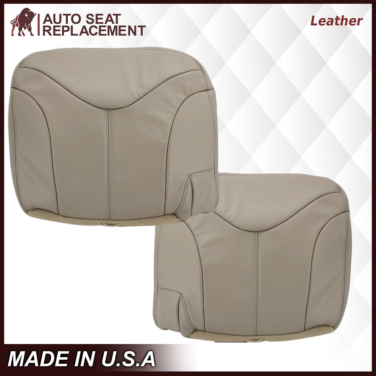2000-2002 GMC Yukon XL 2nd Row Captain Seat 50/50 Seat Cover in Shale Tan: Choose From Variation