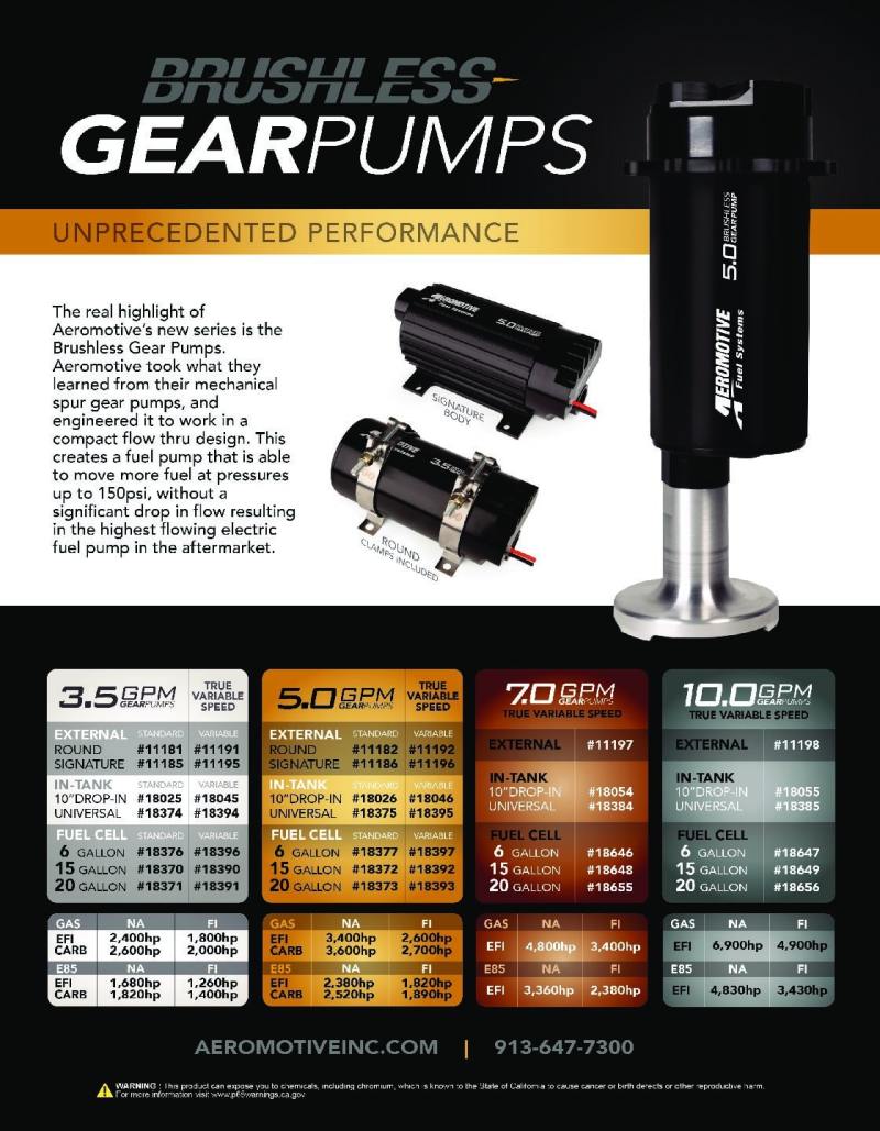 Aeromotive Fuel Pump, Module, w/ Fuel Cell Pickup, Brushless Spur Pro