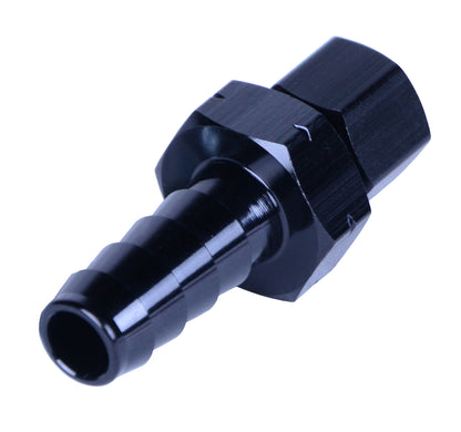5/16” Transmission Cooler Line To 3/8” Hose Barb Black Anodized Fitting
