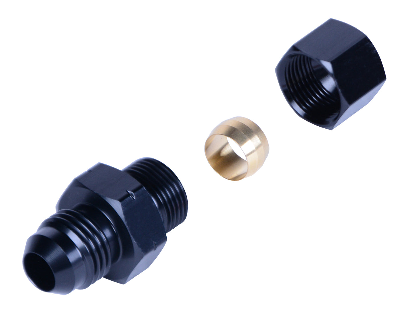 3/8” Transmission Cooler Line To -6AN Male Black Anodized Fitting