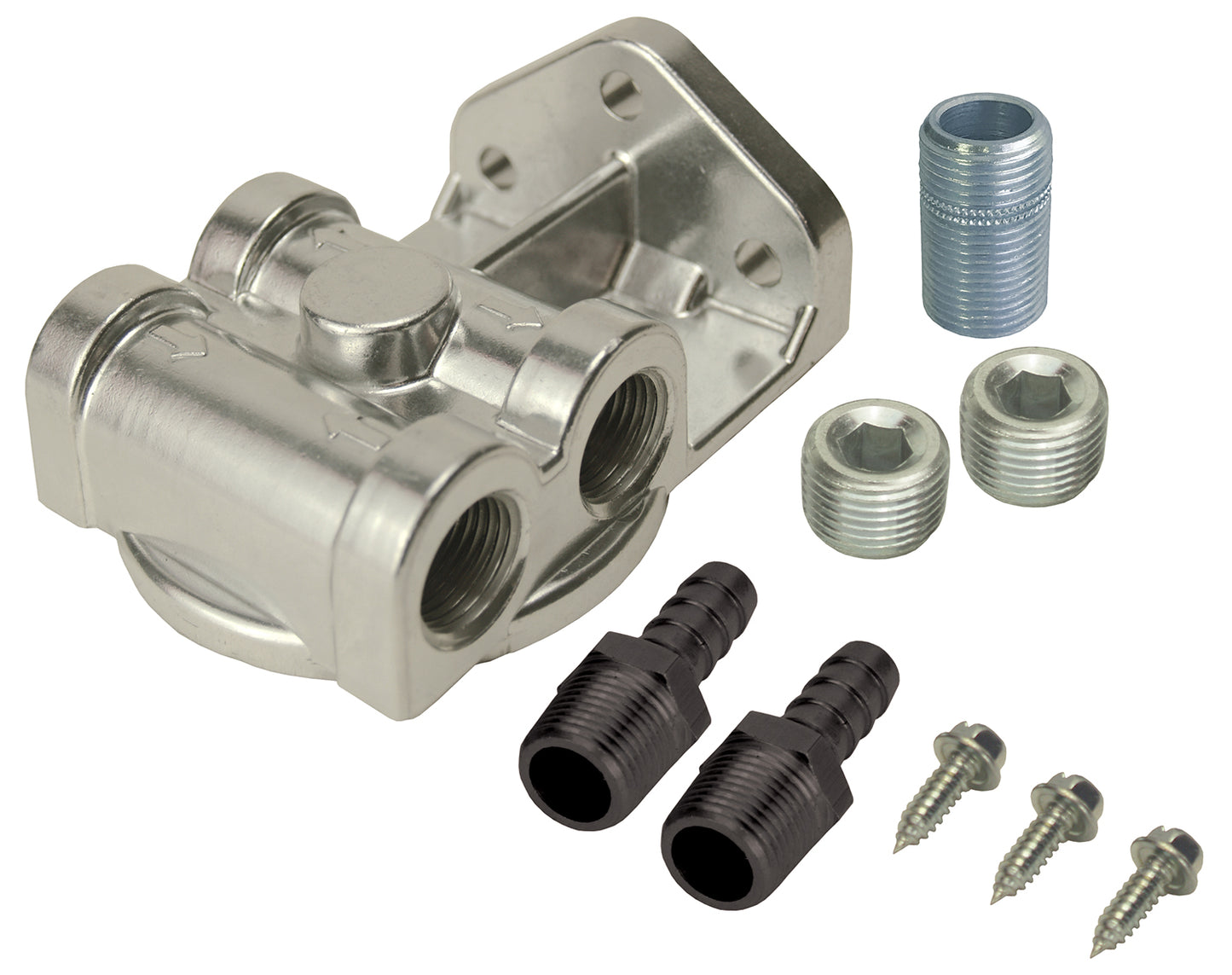 Single Side Ports 3/8" NPT Filter Mount Kit With 3/4"-16 Filter Threads