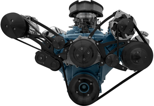 Pontiac Ultra Serpentine Conversion W/ Tensioner - AC & PS-Press - Black