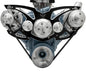 Pontiac Style Track Serpentine System; PS & ALT; Billet Accessories - Black Onyx