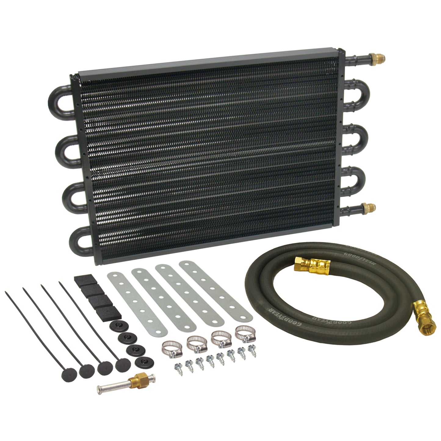 8 Pass 18" Series 7000 Copper/Aluminum Tube&Fin Transmission Cooler Kit -6AN