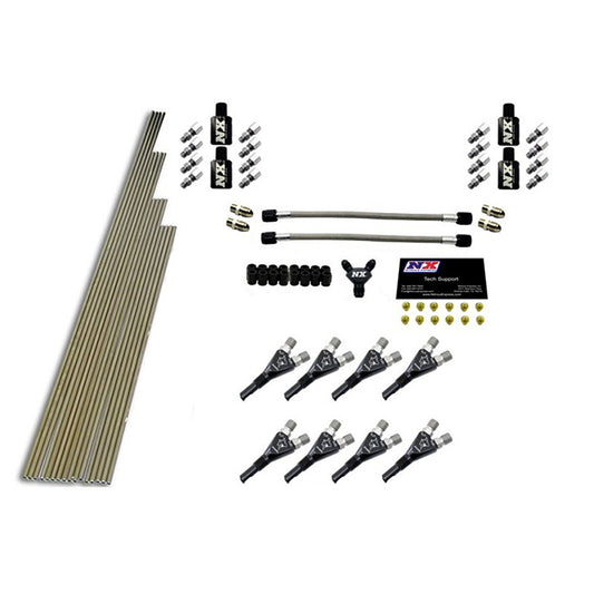 Nitrous Express - 8-CYL SHARK PLUMB KIT W/O SOLENOIDS W/ 300HP JETS INCL HARDWARE - 13389