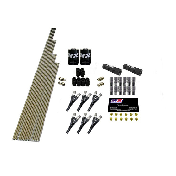 Nitrous Express - 6-CYL SHARK PLUMB KIT W/ 2 SOLENOIDS & 150HP JETS INCL HARDWARE - 13391