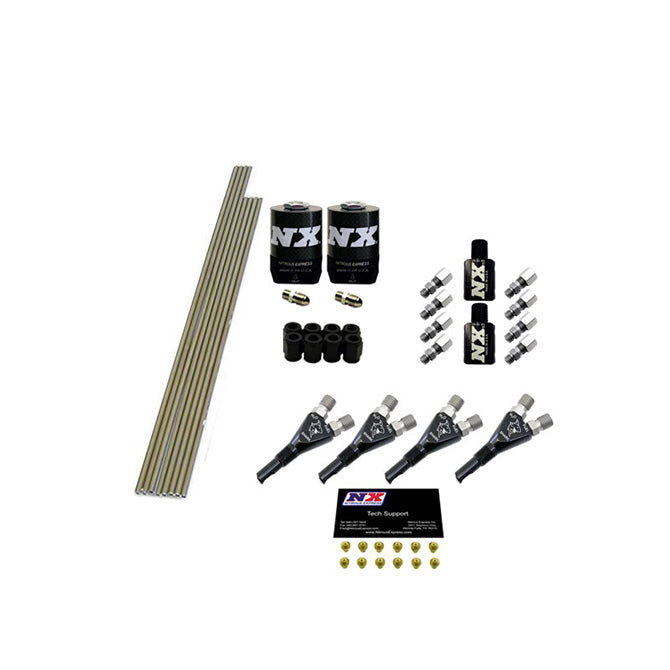 Nitrous Express - 4-CYL SHARK PLUMB KIT W/ 2 SOLENOIDS & 75HP JETS INCL HARDWARE - 13393