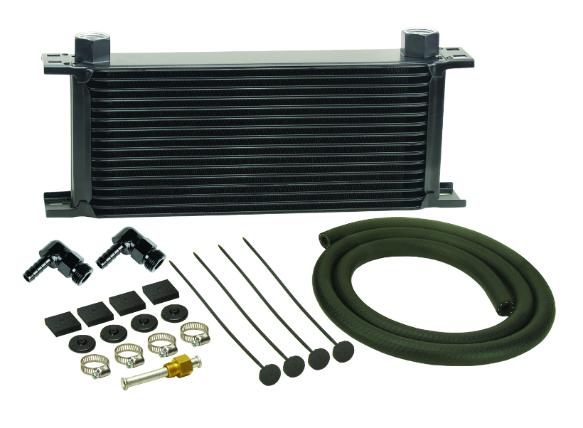 16 Row Stack Plate Transmission Cooler Kit 90 Degree Swivel Fitting
