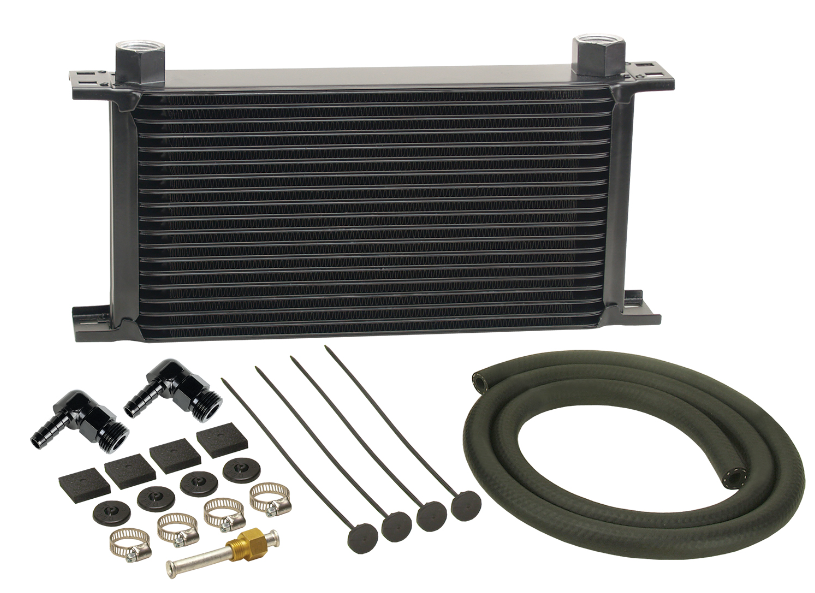16 Row Stack Plate Transmission Cooler Kit 90 Degree Swivel Fitting