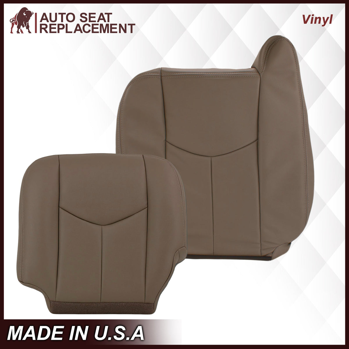 2003-2007 Chevy Silverado/Avalanche & GMC Sierra Work Truck Seat Cover in Tan 40/20/40 (Leanback Without Armrest): Choose Leather or Vinyl