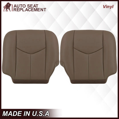 2003-2007 Chevy Silverado/Avalanche & GMC Sierra Work Truck Seat Cover in Tan 40/20/40 (Leanback Without Armrest): Choose Leather or Vinyl