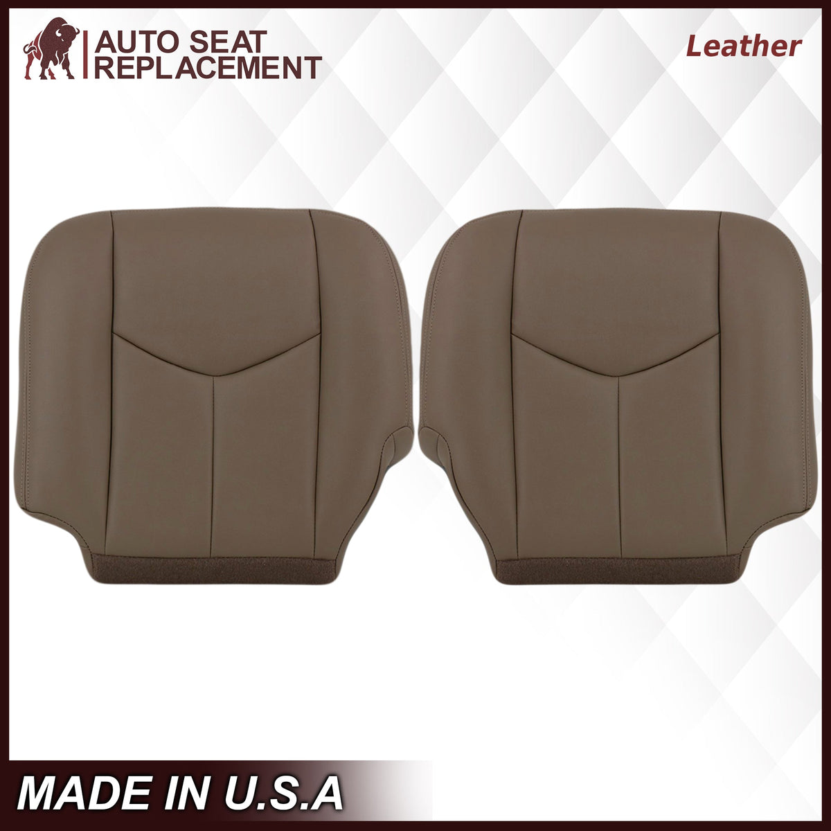 2003-2007 Chevy Silverado/Avalanche & GMC Sierra Work Truck Seat Cover in Tan 40/20/40 (Leanback Without Armrest): Choose Leather or Vinyl