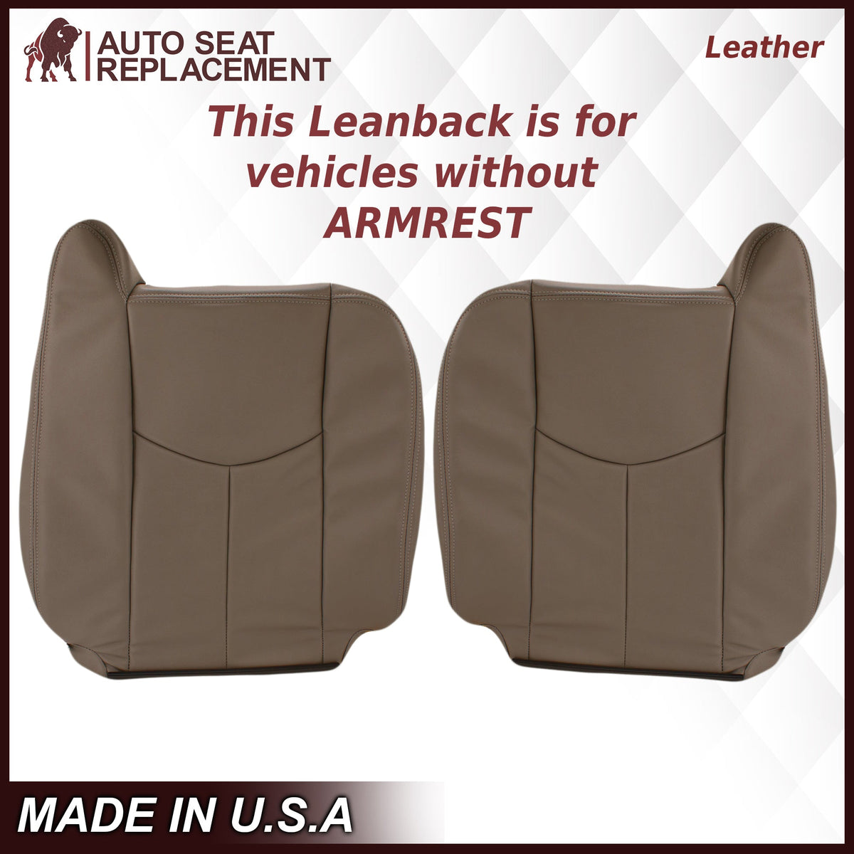 2003-2007 Chevy Silverado/Avalanche & GMC Sierra Work Truck Seat Cover in Tan 40/20/40 (Leanback Without Armrest): Choose Leather or Vinyl