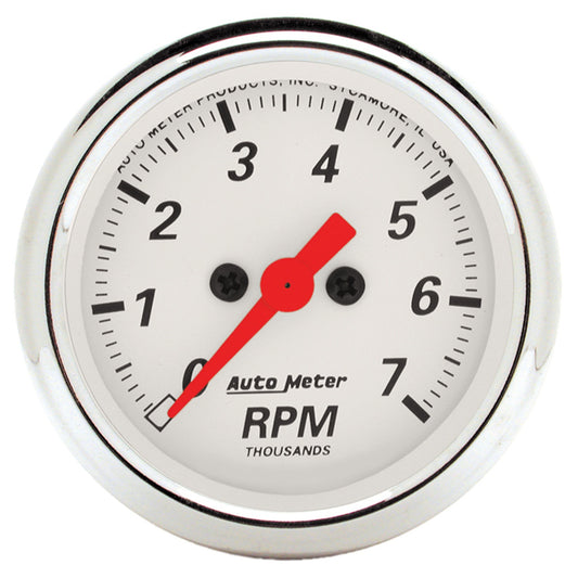 2-1/16 In. IN-DASH TACHOMETER 0-7000 RPM ARCTIC WHITE