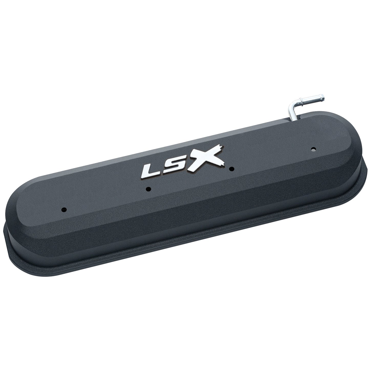 Raised "LSX" Emblem Aluminum Valve Covers  Black Crinkle  LS Engines