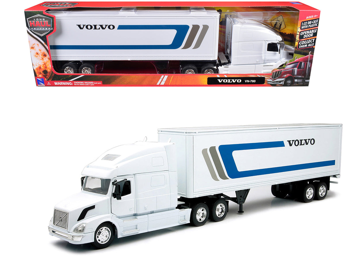 Volvo VN-780 Truck with Dry Van Trailer White "Long Haul Truckers" Series 1/32 Diecast Model by New Ray  free shipping USA
