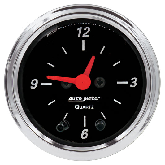 2-1/16 In. CLOCK 12 HOUR DESIGNER BLACK