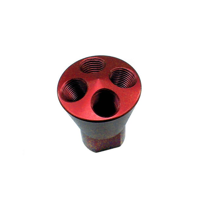 Nitrous Express - 4 PORT SHOWERHEAD DIST BLOCK (RED) - 15011