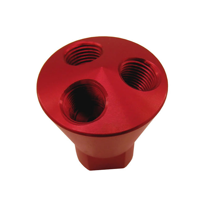 Nitrous Express - 3 PORT SHOWERHEAD DIST BLOCK (RED) - 15013
