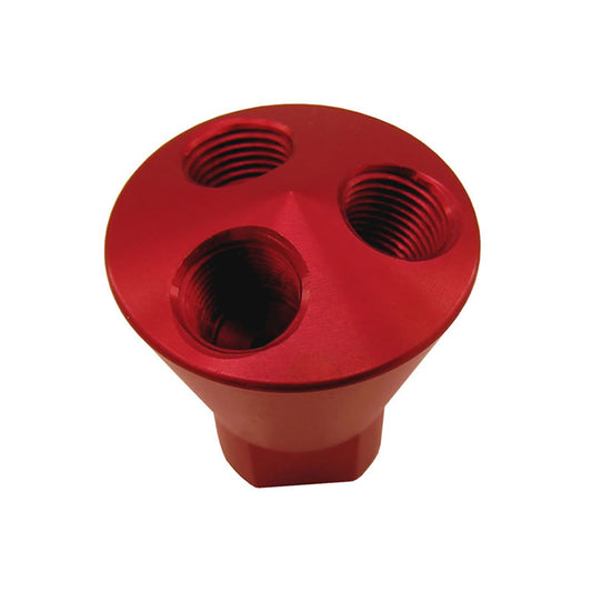Nitrous Express - 3 PORT SHOWERHEAD DIST BLOCK (RED) - 15013