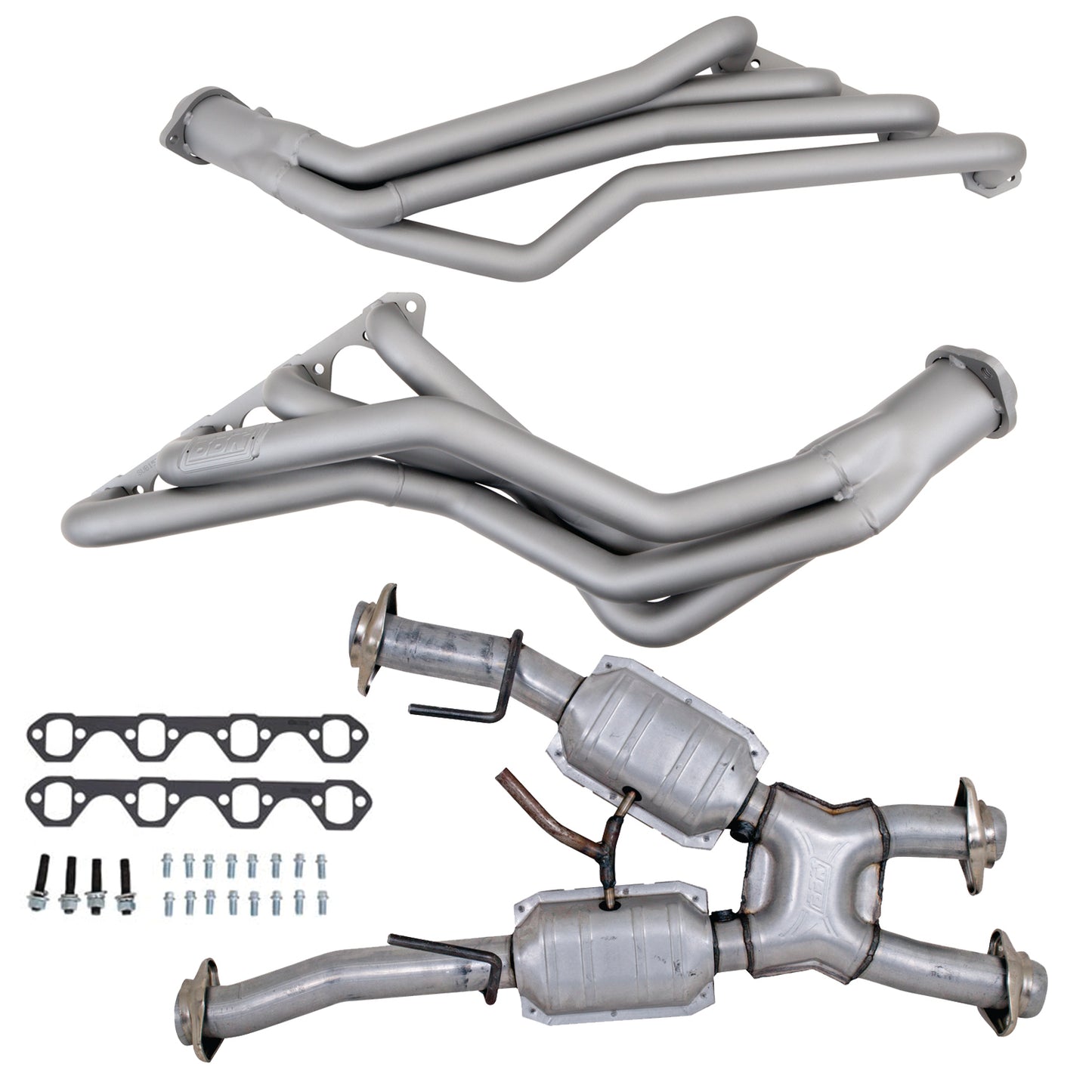 79-93 MUSTANG 5.0 1-5/8 LONG TUBE HEADERS AUTO PLUS MID PIPE (TITANIUM CERAMIC)