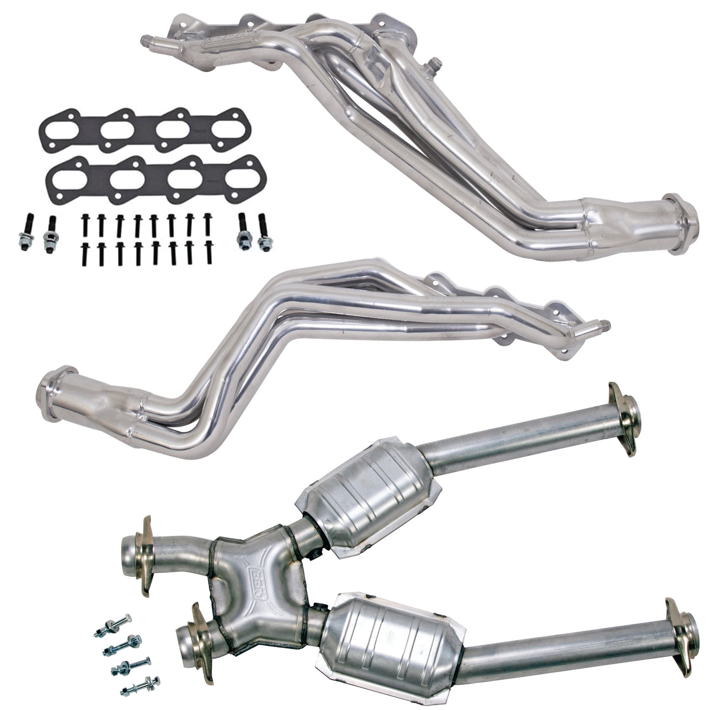 96-98 MUSTANG COBRA 1-5/8 LONG TUBE HEADERS PLUS MID PIPE (SILVER CERAMIC)