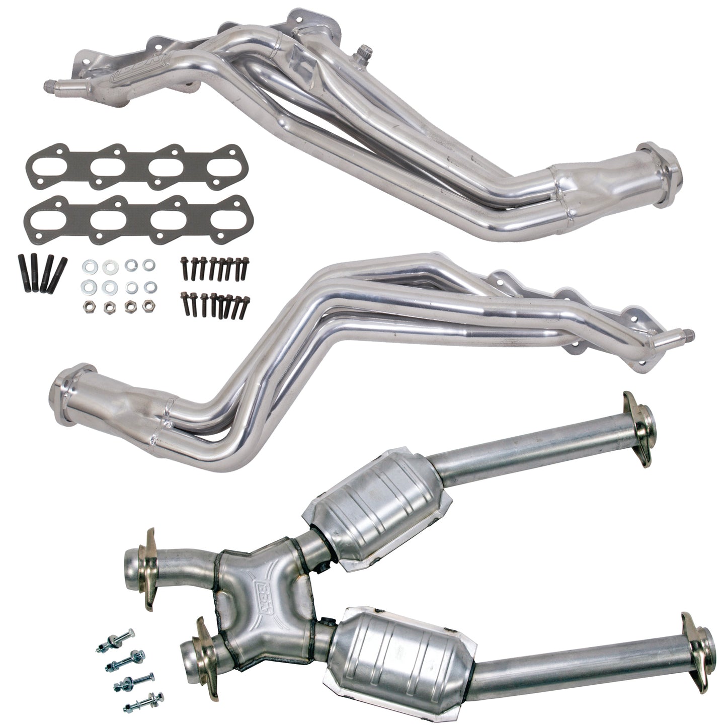 99-04 MUSTANG COBRA 1-5/8 LONG TUBE HEADERS PLUS MID PIPE (SILVER CERAMIC)