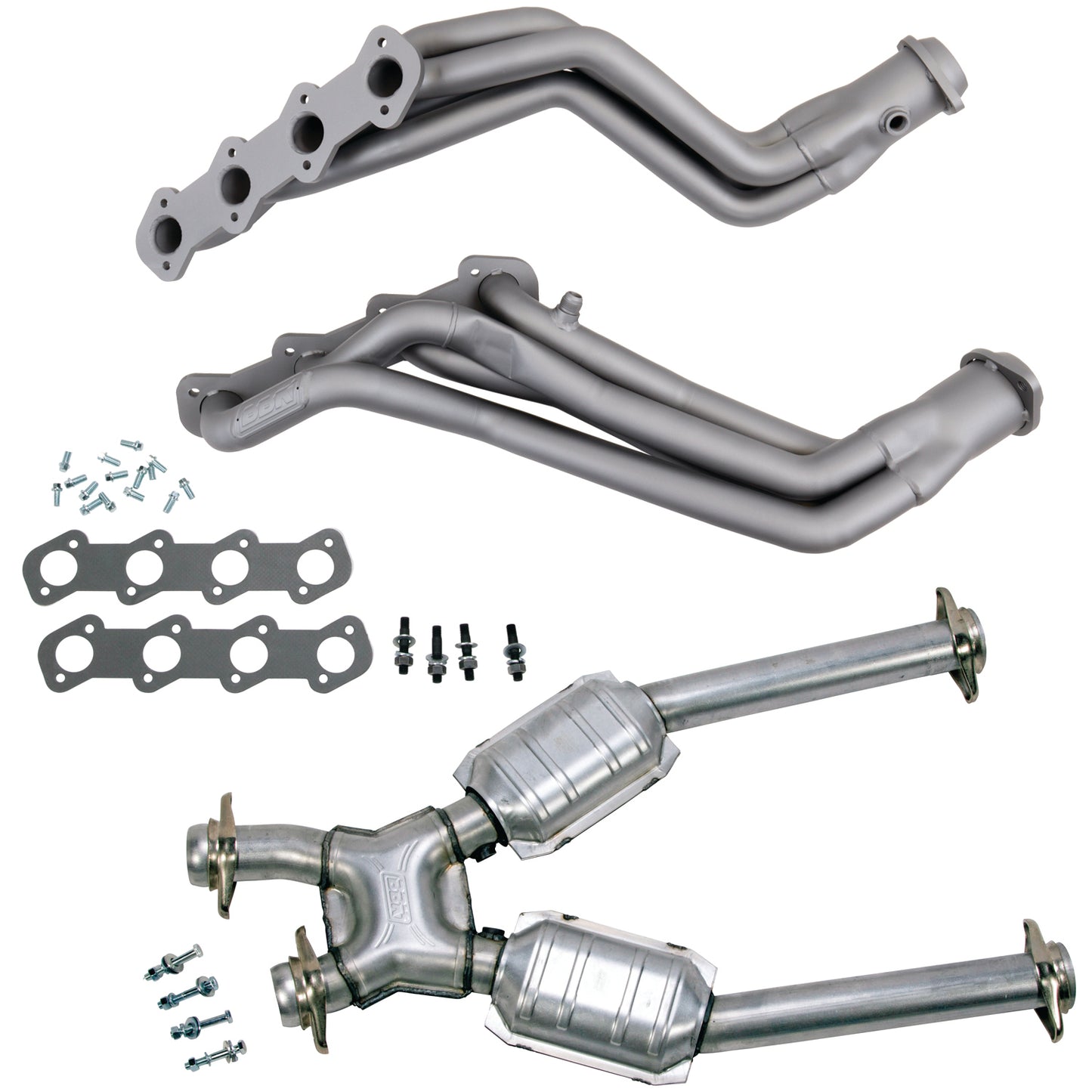 96-04 MUSTANG GT 1-5/8 LONG TUBE HEADERS PLUS MID PIPE (TITANIUM CERAMIC)