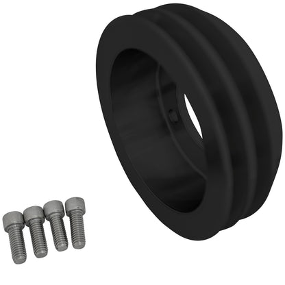 Small Block Ford Crank Pulley - 2V - 4 Bolt  Early - 5.75" - Black