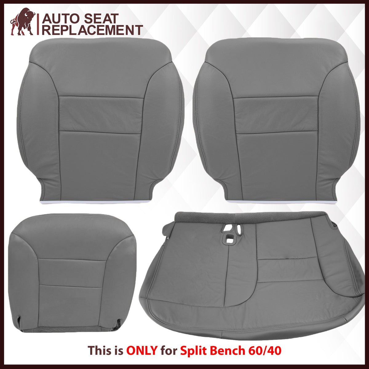1995-1999 Chevy Tahoe/Suburban/Silverado Seat Cover in Gray (60/40 Bench Bottoms): Choose your options