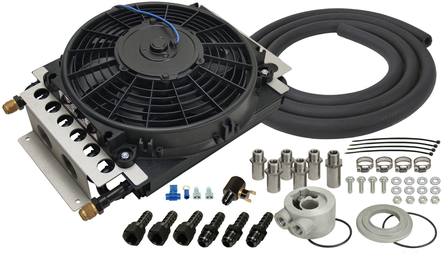 16 Pass Electra-Cool Remote Engine Oil Cooler Kit -8AN Inlets