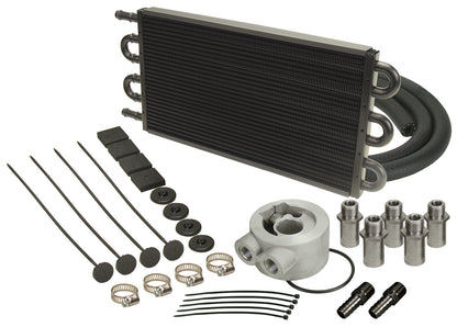 6 Pass Series 7000 Alum/Copper Universal Engine Oil Cooler Kit Sandwich Adapter