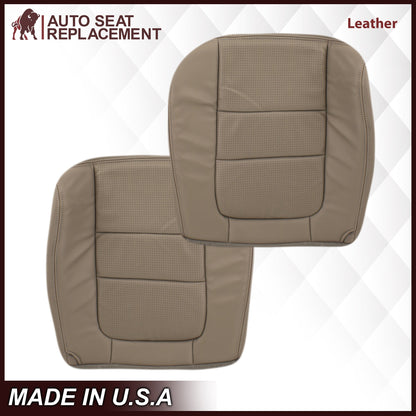 2001 Ford F250 F350 Lariat Perforated Seat Cover in Tan: Choose Leather or Vinyl