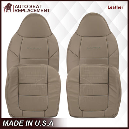 2001 Ford F250 F350 Lariat Perforated Seat Cover in Tan: Choose Leather or Vinyl