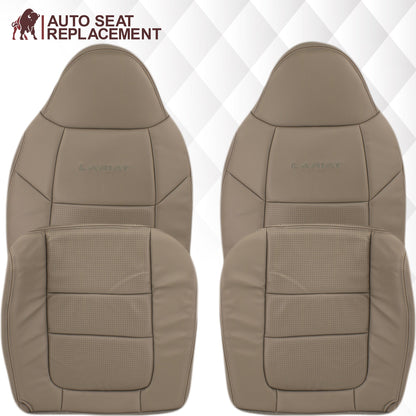 2001 Ford F250 F350 Lariat Perforated Seat Cover in Tan: Choose Leather or Vinyl