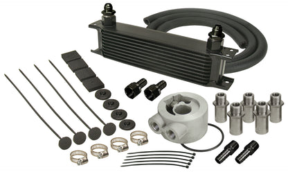10 Row Series 10000 Stack Plate Universal Engine Oil Cooler Kit Sandwich Adapter