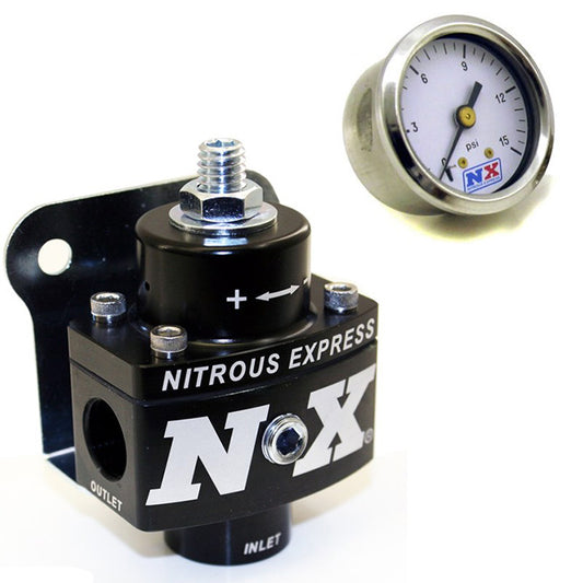 Nitrous Express - FUEL PRESSURE REGULATOR NON BYPASS W/FUEL PRESSURE GAUGE - 15952