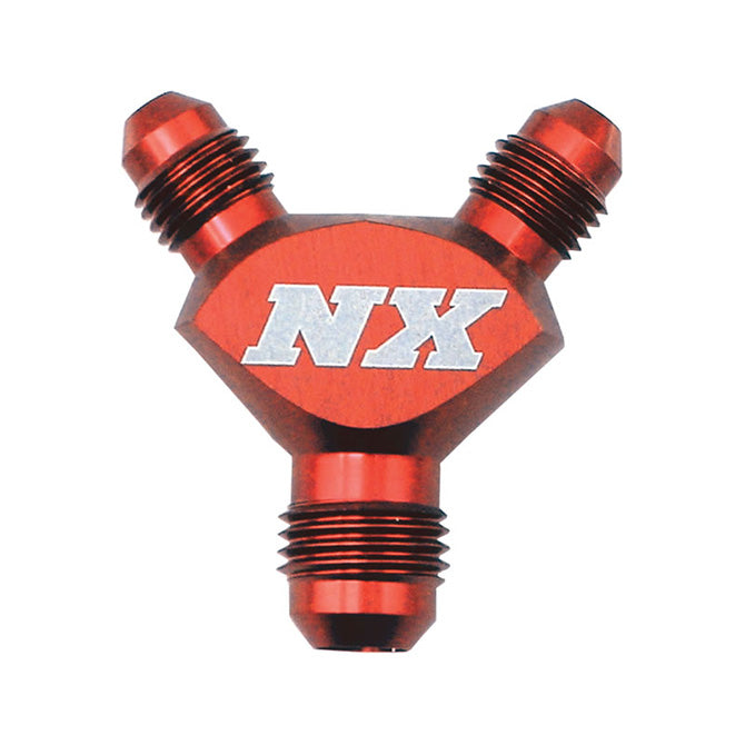 Nitrous Express - 6AN X 4AN X 4AN  BILLET PURE-FLO  Y  FITTING (RED) - 16083
