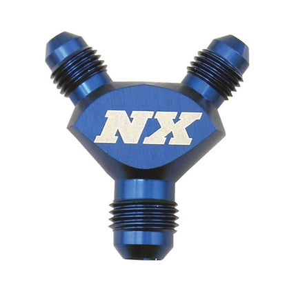 Nitrous Express - 8AN X 6AN X 6AN BILLET PURE-FLO  Y  FITTING (BLUE) - 16088