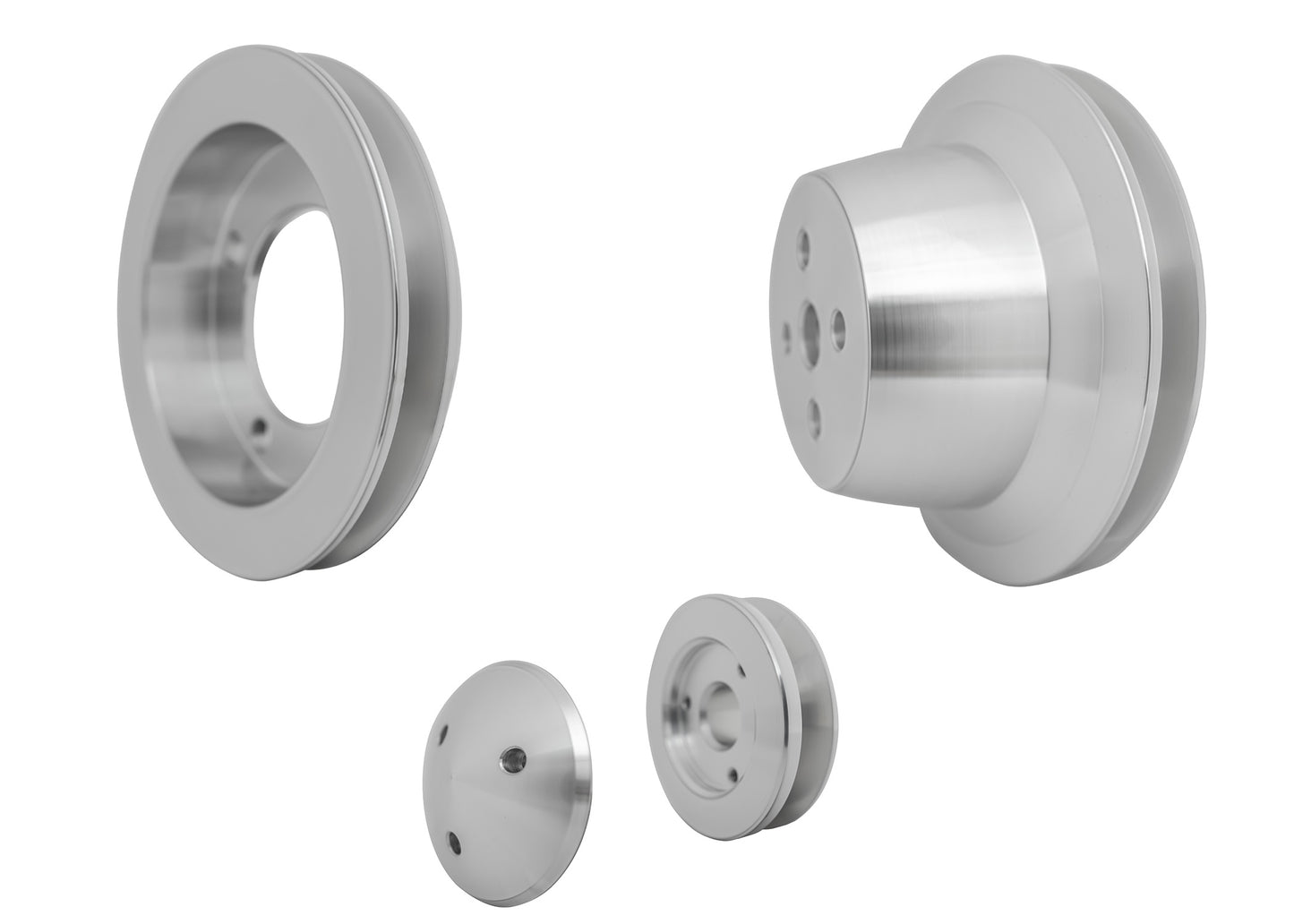 Small Block Ford V-Belt Pulley Kit - 1V - 4 Bolt - Early