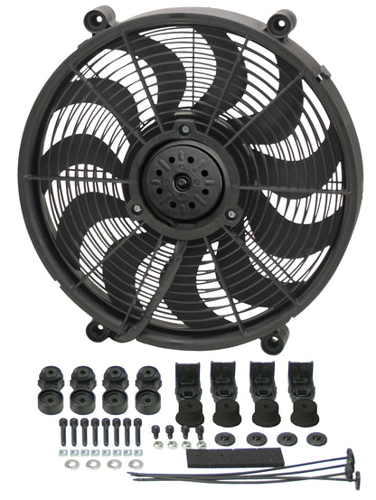 17" High Output Single RAD Pusher/Puller Fan With Premium Mount Kit