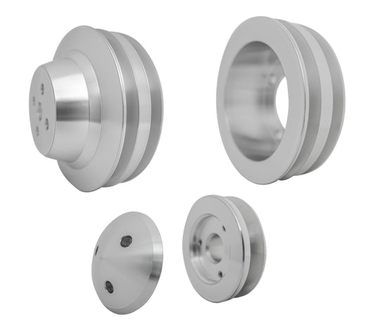 Small Block Ford V-Belt Pulley Kit - 2V - 4 Bolt  Late