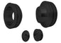 Small Block Ford V-Belt Pulley Kit - 2V - 4 Bolt - Late - Black